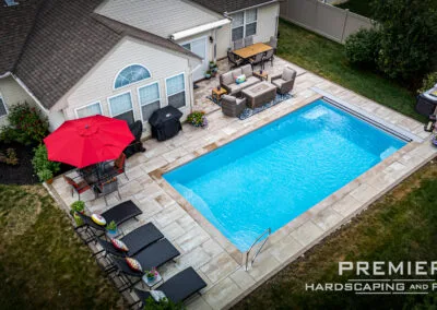 Fiberglass Pool with Patio and Pergola Installation – Fairborn, Ohio