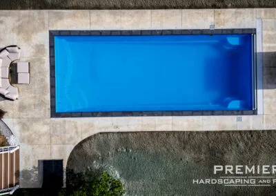 Fiberglass Pool, Stone Coping and Brush Finish Concrete – Fairborn, Ohio