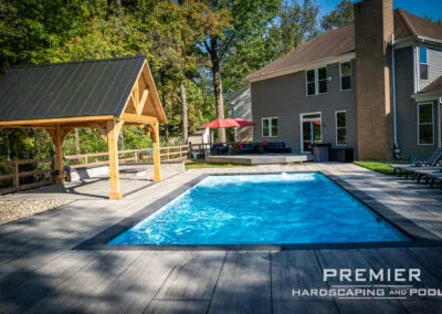 Fiberglass Pool with Cedar Pavilion – Loveland, Ohio